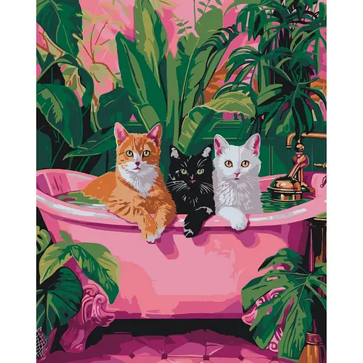 Картина по номерам "Коты в ванной" Art Craft 11692-AC 40x50 см - фото 1