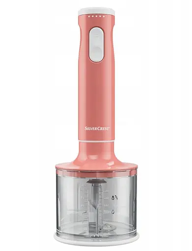 Блендер погружной SilverCrest 3 в 1 SSMS 600w, многофункциональный, мощный, три цвета Розовый - фото 4