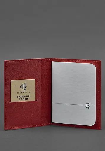 Кожаная обложка для паспорта и военного билета 1.2 красная - фото 3