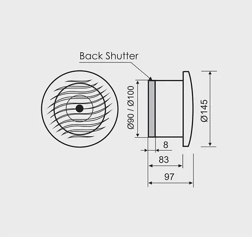 Витяжний вентилятор MMotors MT 100 зі зворотним клапаном - фото 5