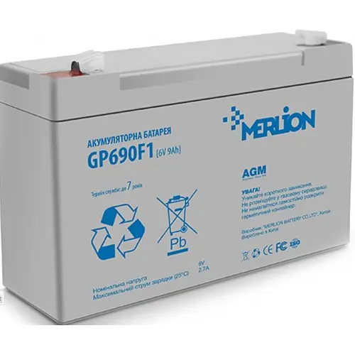 Акумулятор Merlion AGM GP690F1 6V 9Ah - фото 2