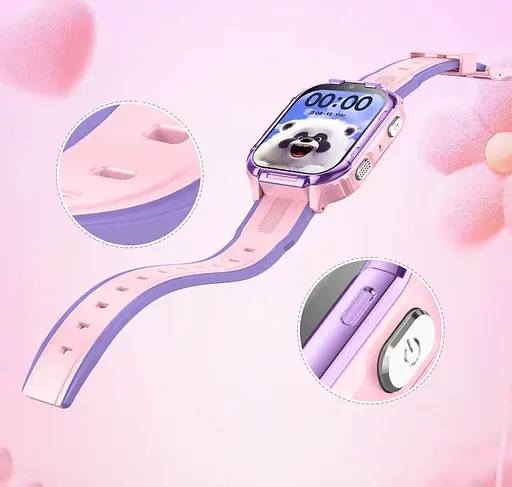 Детские смарт-часы Lemfo D55, 4G GPS Wi-Fi SIM розовый - фото 7