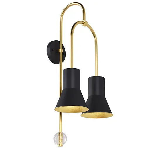 Настінний світильник, бра ARCH PikArt арт. 9302 золотий/чорний 2 шт - фото 1