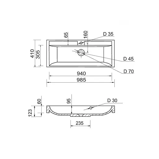 Раковина накладная Adamant STRENG NEW, прямоугольная (100002890) - фото 6