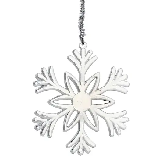 Украшение-подвеска Chomik Олень, снежинка, снеговик пластиковая серебристая 3 шт. (BAI5874) - фото 2