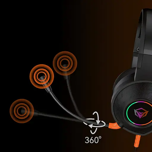 Игровые наушники USB с микрофоном HiFi MEETION HP012 черные - фото 8