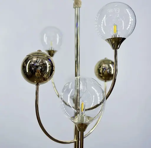 Люстра з скляними та металевими плафонами з дугоподібними ріжками Line.F CA 16-4 - фото 6