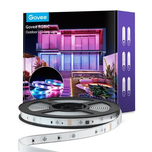 Светодиодная лента Govee Phantasy Outdoor LED RGBIC Strip Lights 10м Белый (H61723D1) - фото 12