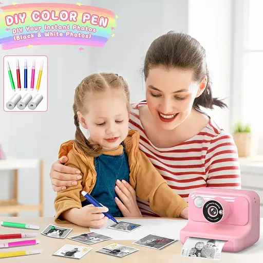 Дитяча камера Hangrui Миттєвий друк, 2,4-дюймовий 1080P з картою 32 ГБ - фото 3