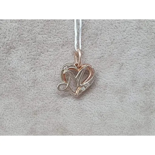 Золота підвіска Гаразд "М" з діамантами. 304421 - фото 2