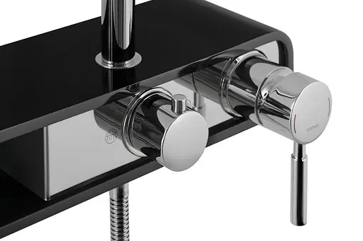 Душова система Corsan Klar Fiber chrome black CMN002BL, Хром - фото 3