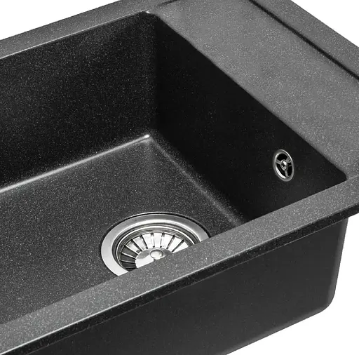 Кухонна мийка гранітна Rea Rino black плямисту ZLE-00104, Чорний - фото 2