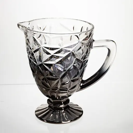 Кувшин стеклянный для компота 1.2 л ребристый фигурный графин для лимонада мохито-сангрии напитков Серый Yiwu HP-19-179 - фото 1