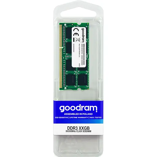 Оперативная память Goodram SO-DIMM 8Gb DDR3, 1600 (GR1600S364L11/8G)