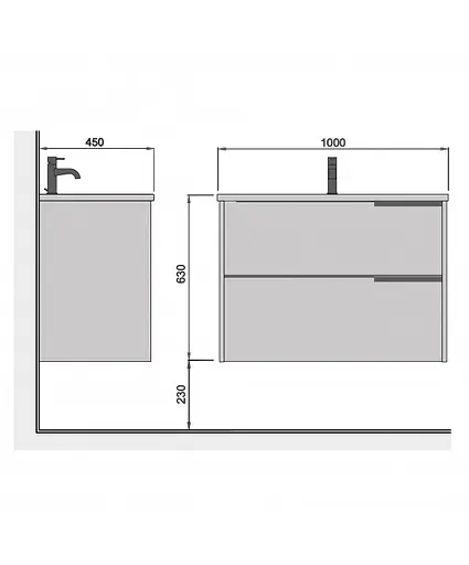 Тумба Мойдодир Grace 100-A з умивальником Su-100 дуб підсмажений - фото 7