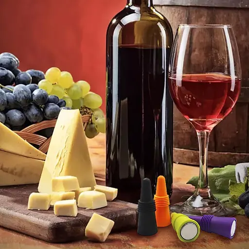 Пробка силіконова для пляшок вина та шампанського затичка багаторазова 6 см (2 шт. у комплекті), Kitchen Master Різні кольори 86912 - фото 11