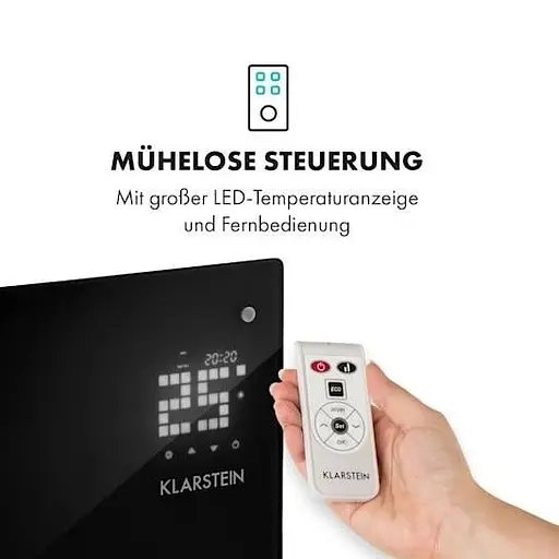 Конвекційний обігрівач Klarstein Bornholm Curved Ambient чорний (10033060)  - фото 6