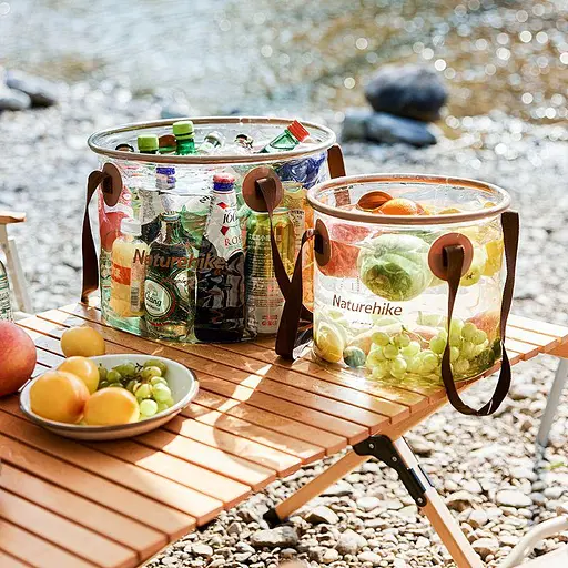 Складаний контейнер-відро для води Naturehike NH20SJ040 із ПВХ 20л (Прозоре) - фото 3