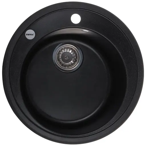 Кухонна мийка Zerix ZS-510R-03 black ZX4532, Чорний матовий - фото 1