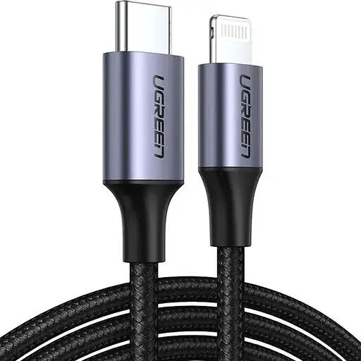 Кабель Ugreen USB 2.0 Type-C M-Lightning M, 1 м, (20V/3A), (60W) Чорний, US304