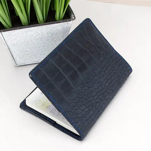 Обложка на паспорт, загранпаспорт кожаная Handycover 0054 синяя рептилия - фото 3