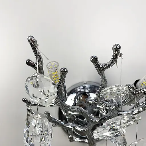 Вишукане срібне бра DIAMINA з кришталевим камінням Арт. W33007/2 S CH Line F - фото 5