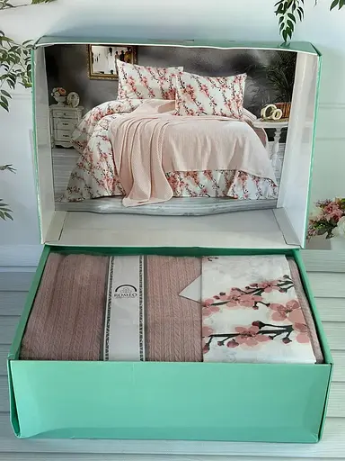 Постільна білизна з в’язаним пледом Pudra Romeo Home pbe0051432 - фото 1