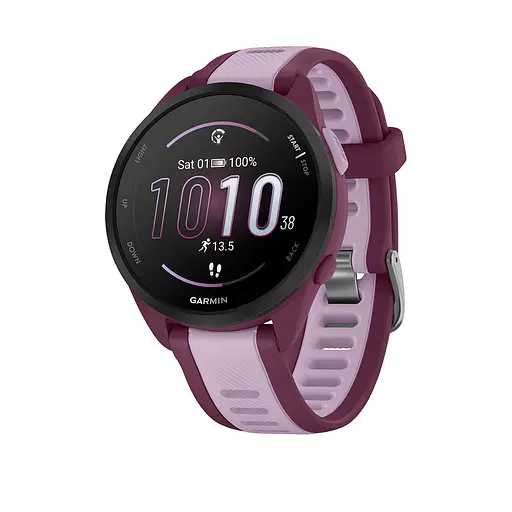 Смарт-часы Garmin Forerunner 165 Music с силиконовым ягодным ремешком
