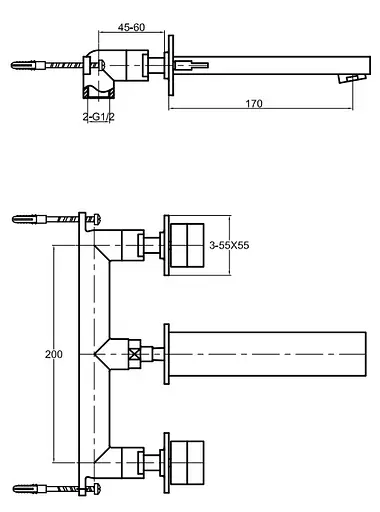 Смеситель для умывальника Kohlman Excelent chrome + BOX скрытого монтажа QW190H Хром - фото 3