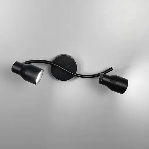 Чорний світильник із 2-ма регульованими плафонами | Арт. 52039/2 BK | Line F - фото 3