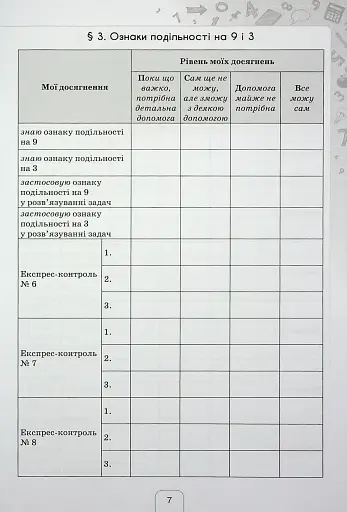 Математика 6 клас. Щоденник самооцінювання навчальних досягнень - фото 5