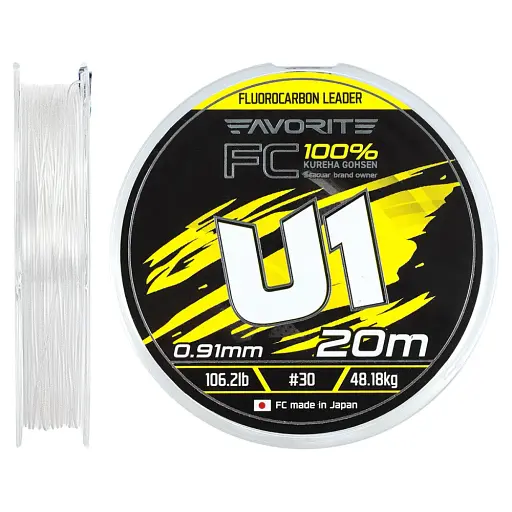 Флюорокарбон Favorite U1 FC 20 м 30/0.91 мм 106.2 lb/48.18 кг