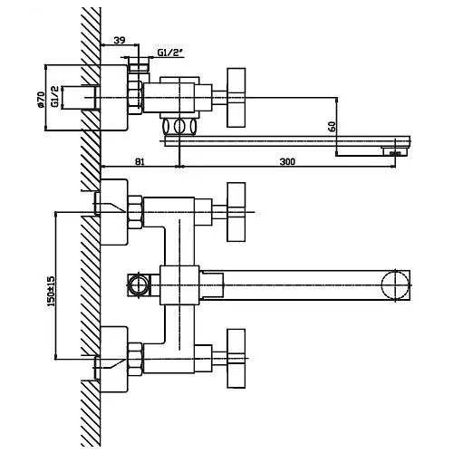 Змішувач для ванни Haiba BERGUS 006 (HB0021) - фото 2