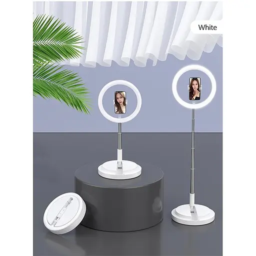 Підставка стійка з кільцевою лампою Usams US-ZB120 Stretchable foldable holdder fill light 168 см білий - фото 3