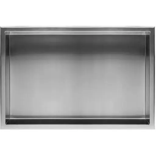 Встраиваемая полка Rea 30x60 nickel brushed с ободком REA-05602, Нержавеющая сталь - фото 1