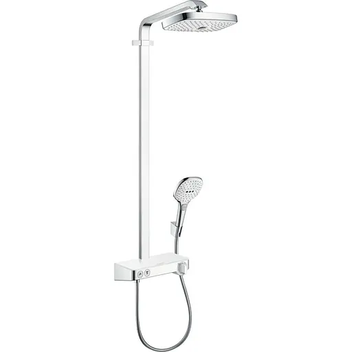 Душова система Hansgrohe Raindance Select E 300 2jet ST з термостатом Showerpipe EcoSmart хром/білий 27283400, Хром - фото 1