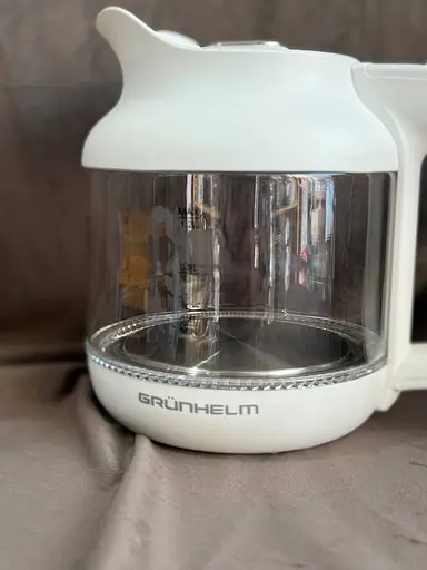 Дисковый стеклянный электрочайник Grunhelm EKG-25010W 1,2л 1630Вт Белый - фото 3