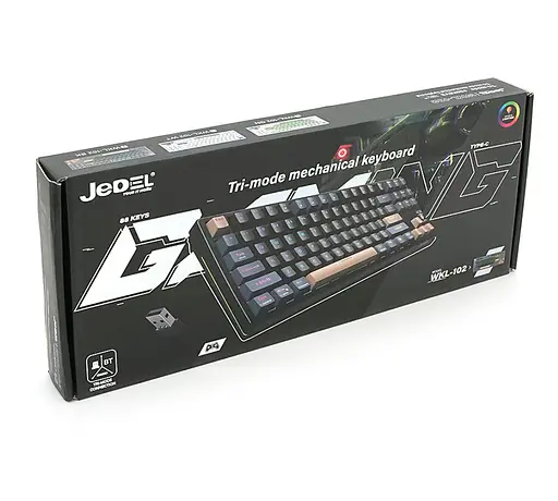 Клавіатура ігрова механічна бездротова JEDEL WKL102 Tri-Mode Hot-Swap Swich Black - фото 4