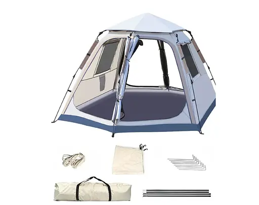 Автоматичний розкладний кемпінговий намет 290×210×150 см білий 4 особи OldBro CC-SY22ZP008 - фото 2