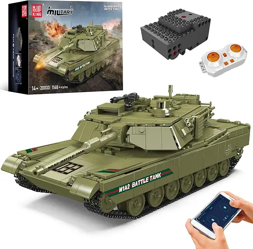 Конструктор танк на радіокеруванні Mould King танк MIA2 Main Battle Tank   для дорослих та дітей військова техніка 1168 деталей - фото 1