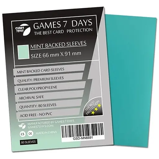Аксесуар Games 7 Days Протектори для карт Games7Days 66 х 91 мм MTG, 80 шт. Mint PREMIUM (GSD-MN6691) - фото 1