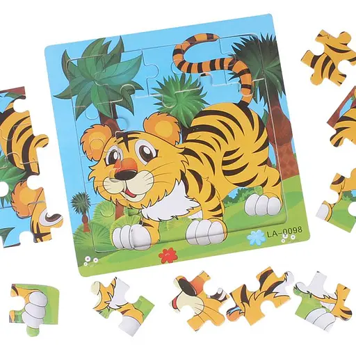 Пазли дерев’яні, 20 деталей, тварини, 15x15x0.5 см (В асортименті)