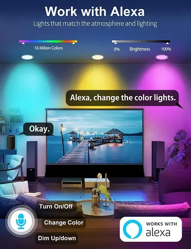 Светодиодный потолочный светильник iLC Alexa Φ68-85 мм, изменение цвета - фото 4