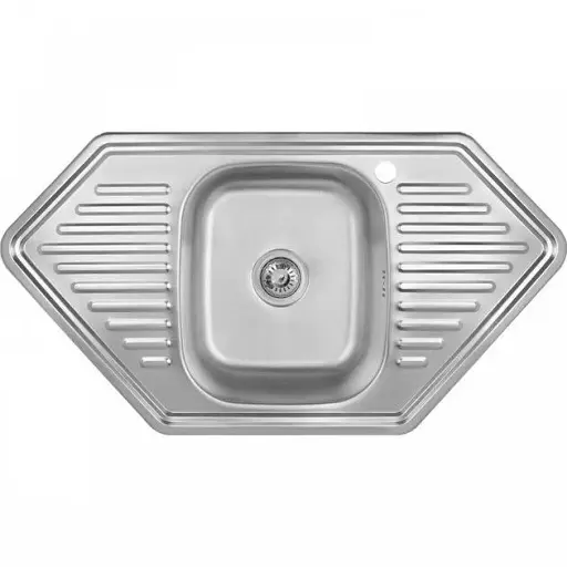 Мийка кухонна Kraft 9550 E Satin 2 крила 950х500х180x0,8 мм Нержавіюча сталь 30412 - фото 1