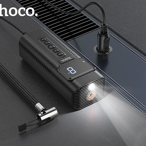 Автомобільний насос Hoco PH55 Roys smart car air pump Black - фото 7