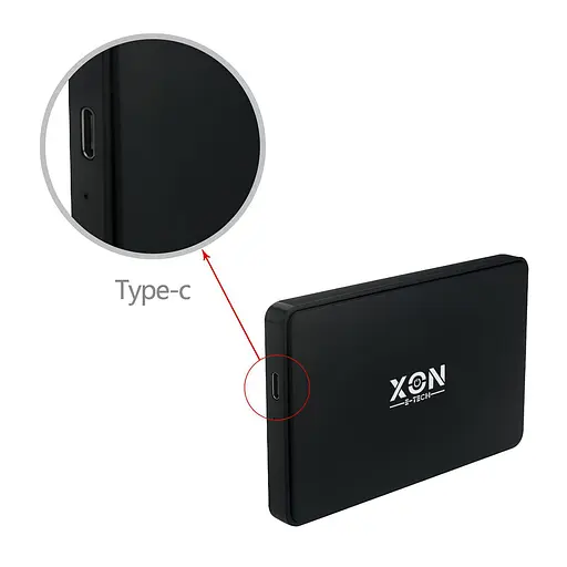 Внешний карман XON MemoryCase для 2.5" SATA HDD/SSD USB 3.1 Type-C Черный (XHC2C13S21PB 6617) - фото 4