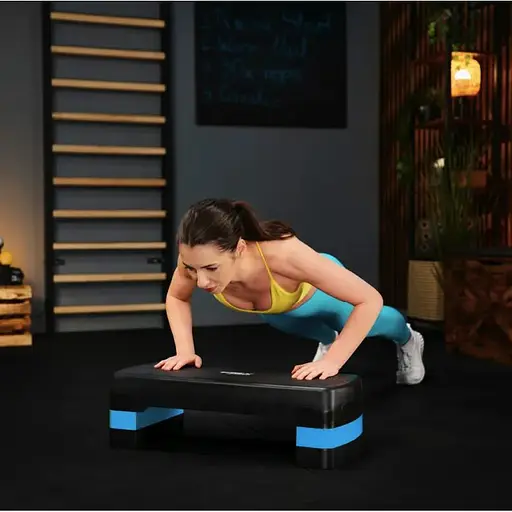 Степ платформа Trex Sport TX-030AS 3 рівнева чорно-блакитна - фото 10