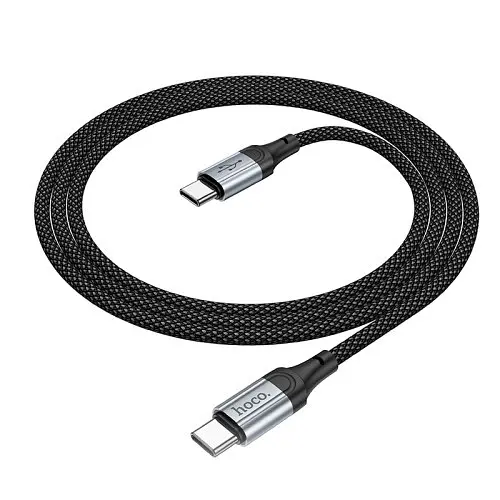 Кабель PD Hoco X102 Fresh 60W charging data cable Type-C to Type-C 1 м чорний - фото 1