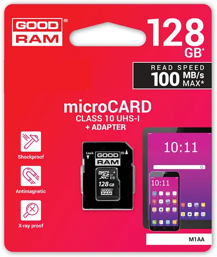 Карта пам'яті Goodram 128 GB microSDXC class 10 UHS-I + SD Adapter M1AA-1280R12 - фото 3