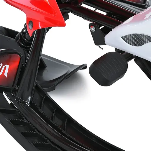 Снігокат дитячий MS 4636-2 з низькою рамою, м'яким сидінням з екошкіри, посиленим кермом, червоно-білий - фото 4